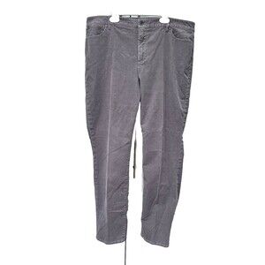 Talbots Corduroy Pants 16 Women's Gray Flawless 5 Pocket Straight Stretch Casual